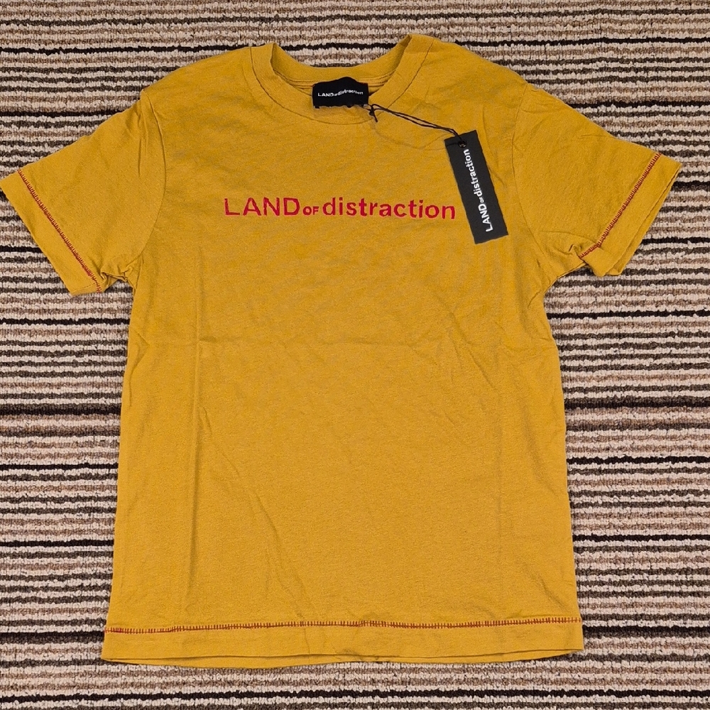 LAND‎ OF DISTRACTION Mustard Kate Organic Cotton Womens Sz XS Short Sleeve Top